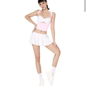 Cosette di ames Baby Pink Mila Plunge Open Front Active Top